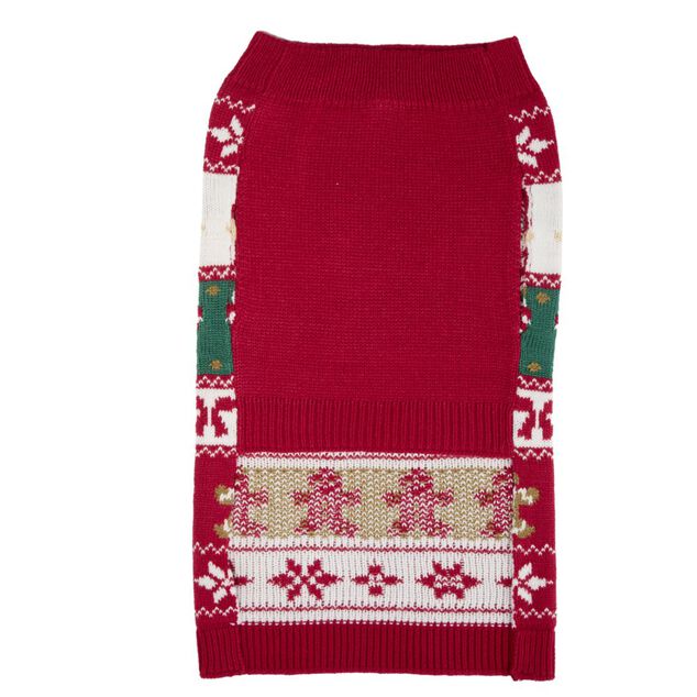 Pull de No&euml;l pour chien acrylique &agrave; motifs L46X25X1 cm TM (2 mod&egrave;les rouge ou vert)