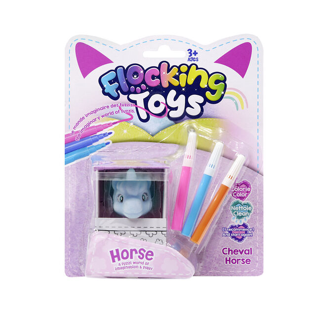 Figurine licorne en papier à colorier avec 3 feutres H6,4cm