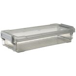 Boîte de rangement avec fermeture à clip gris 4 L