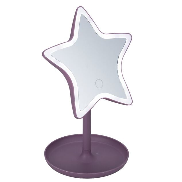Miroir lumineux &agrave; poser avec rangement bijoux H26cm (3 mod&egrave;les)