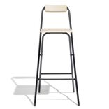 Tabouret de bar pliable en bois Rodin noir et naturel 60x60xH79cm