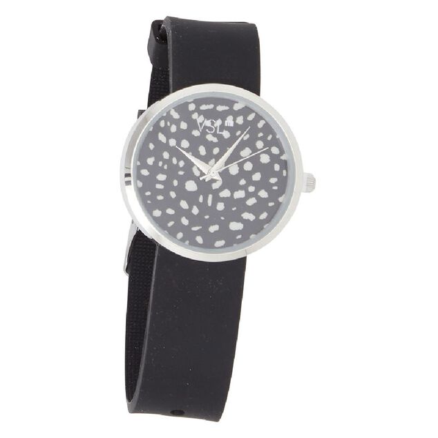 Montre bracelet silicone avec cadran effet tachet&eacute;