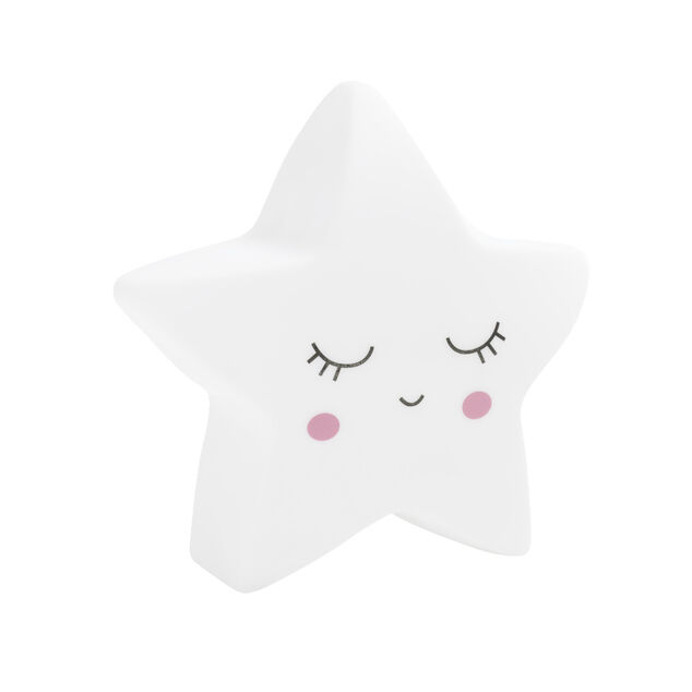 Veilleuse &agrave; LED ourson/lune/&eacute;toile H12,5cm-3 mod&egrave;les