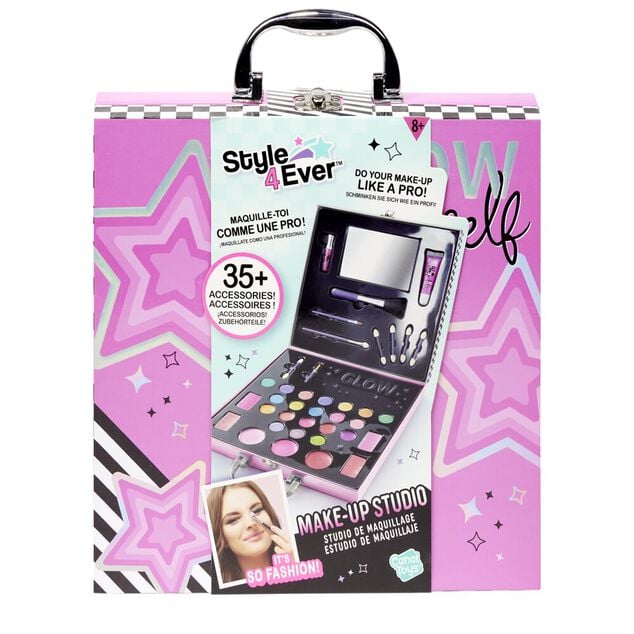 Palette maquillage enfant transportable avec anse et miroir 25xH25cm