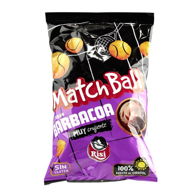 Snacks sal&eacute;s boules de ma&iuml;s Match Ball saveur barbecue 30gr