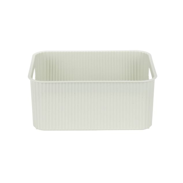Pani&egrave;re de rangement 10L rectangulaire plastique blanc 35x26,5xH12,5cm