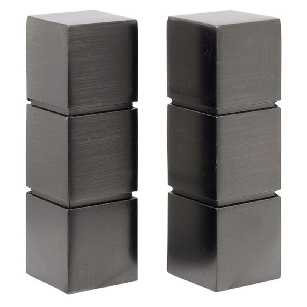 Embout tringle &agrave; rideau &Oslash;20mm 3 cubes aluminium x2