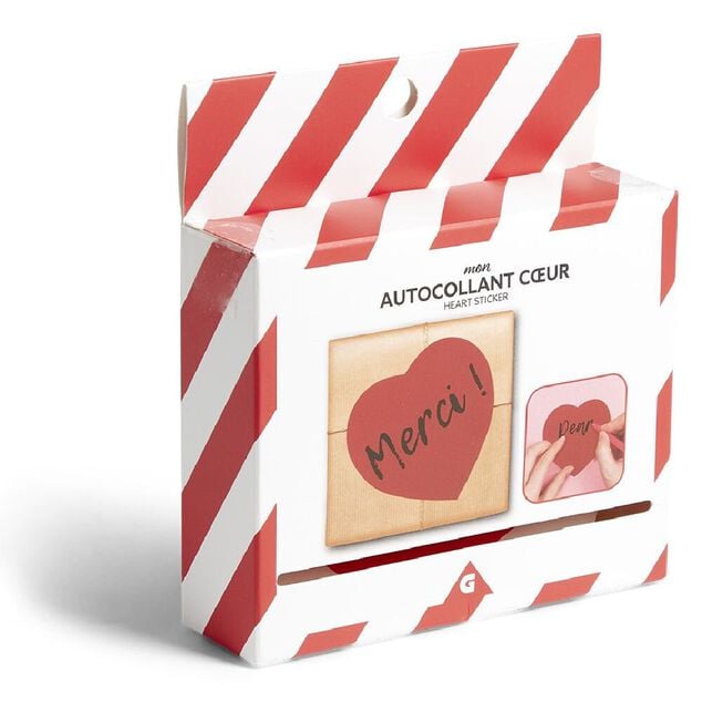 Coeur adh&eacute;sif rouge x25