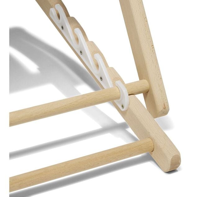 Chilienne h&ecirc;tre et tissu agraf&eacute; coton bleu design palme 96x56xH96cm