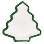 Lot de 10 assiettes carton Sapin blanc avec liseré vert