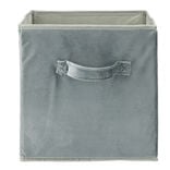 Pani&egrave;re de rangement pliable tissu velours gris 27x27xH27cm