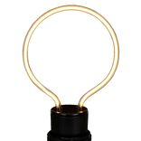 Ampoule LED E27 néon forme ampoule ronde jaune H15,5cm