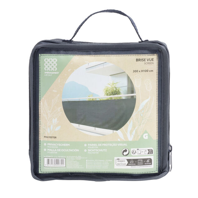 Brise-vue polyester gris L300x100cm