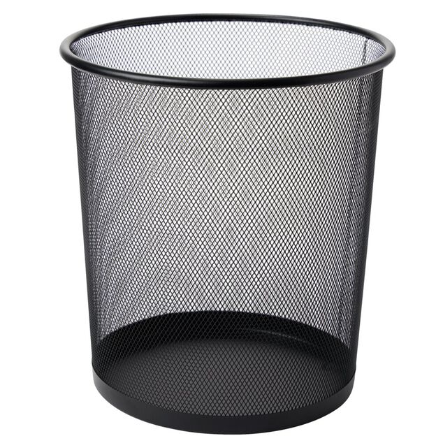 Corbeille &agrave; papier m&eacute;tal noir - L25 x l28 x H25 cm