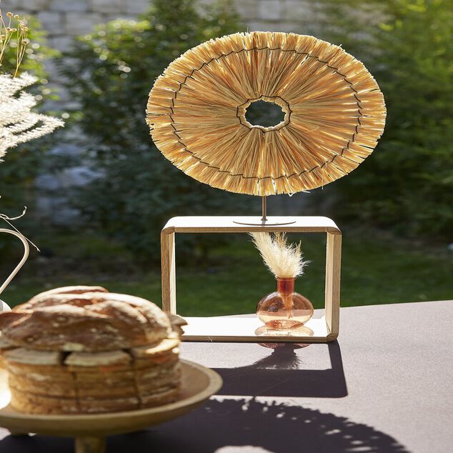 Soliflore ballon verre rose Ø8xH10,5cm