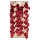 Décoration de Noël mini noeuds brillant 12 pièces 5,5x6cm (3 modèles)