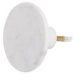 Pat&egrave;re murale ronde imitation marbre blanc polyr&eacute;sine &Oslash;8cm