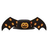 Chapeau chien avec ailes de chauve souris motif citrouille Halloween