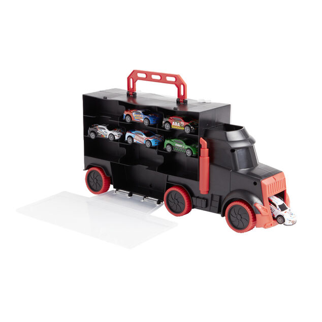 Camion de transport avec 6 voitures