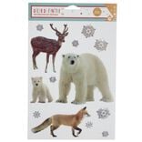 Décoration fenêtre Noël électrostatique animaux d'hiver