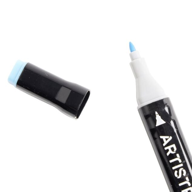 Marqueurs &agrave; double pointe teintes bleu/violet H18,5cm 6 pi&egrave;ces