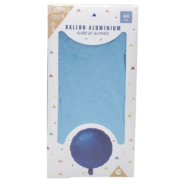 Ballon rond aluminium H40cm (2 mod&egrave;les dor&eacute; ou bleu)