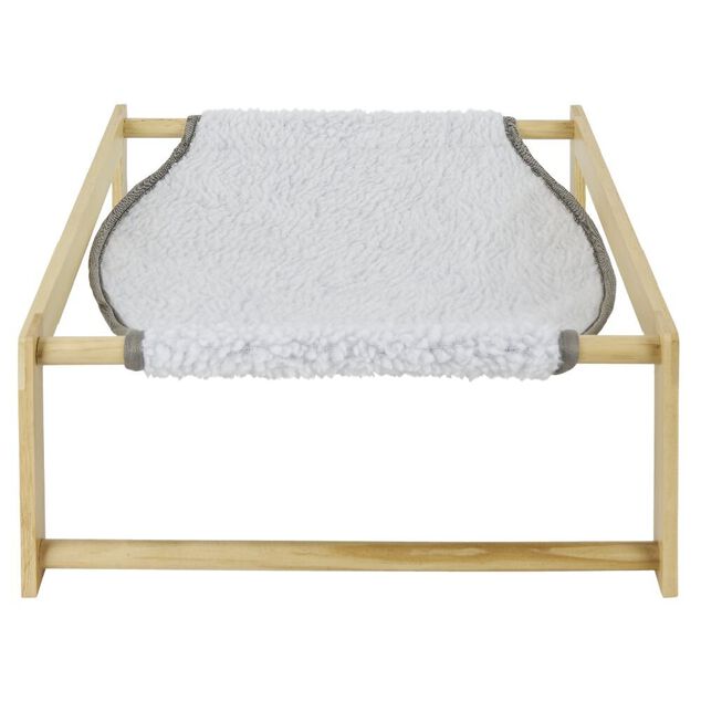 Lit hamac pour animaux en pin et polyester beige/gris - 37x39xH.15cm