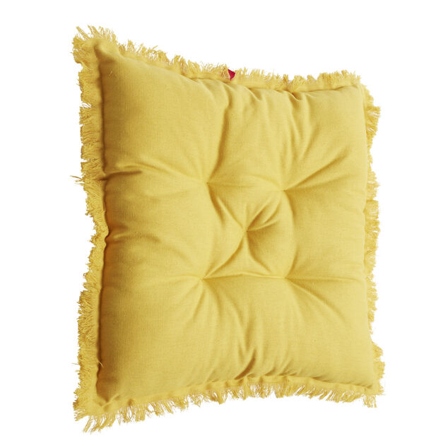 Galette de chaise carr&eacute;e &agrave; franges 40x40cm (3 mod&egrave;les)