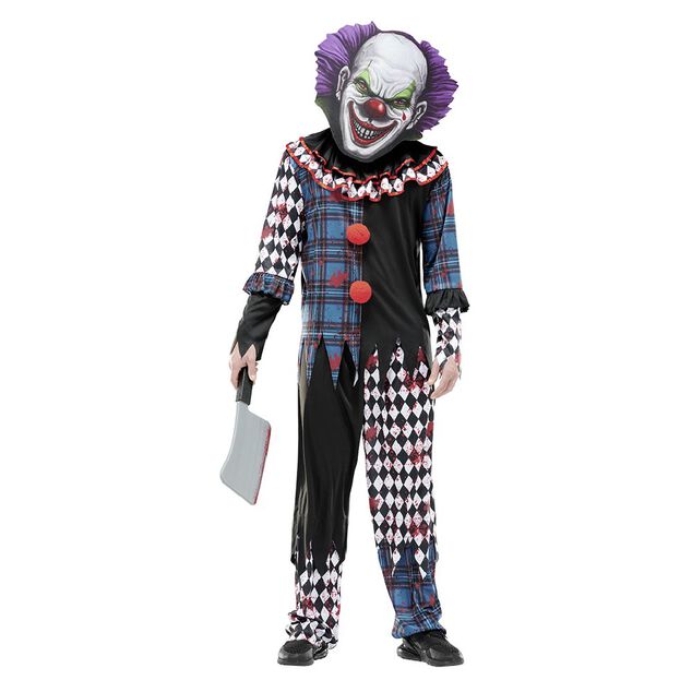 D&eacute;guisement adulte clown ensanglant&eacute; damier Halloween