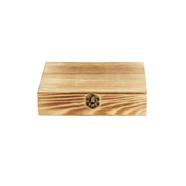 Gla&ccedil;ons en acier avec pince et housse dans coffret en bois