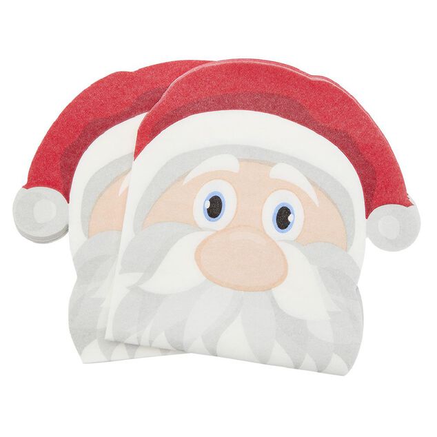 Serviette en papier forme tête de Père Noël x12