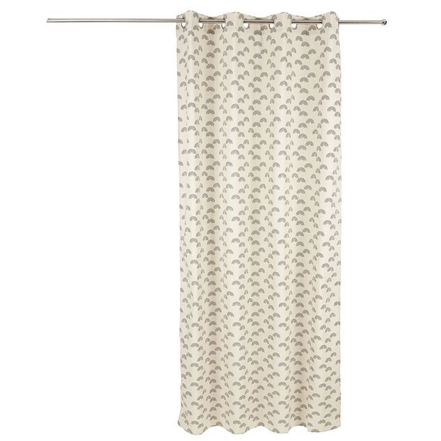 Rideau polycoton 140x240cm imprimé taupe noir