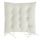 Galette de chaise carr&eacute;e beige 38x38cm 100% polyester