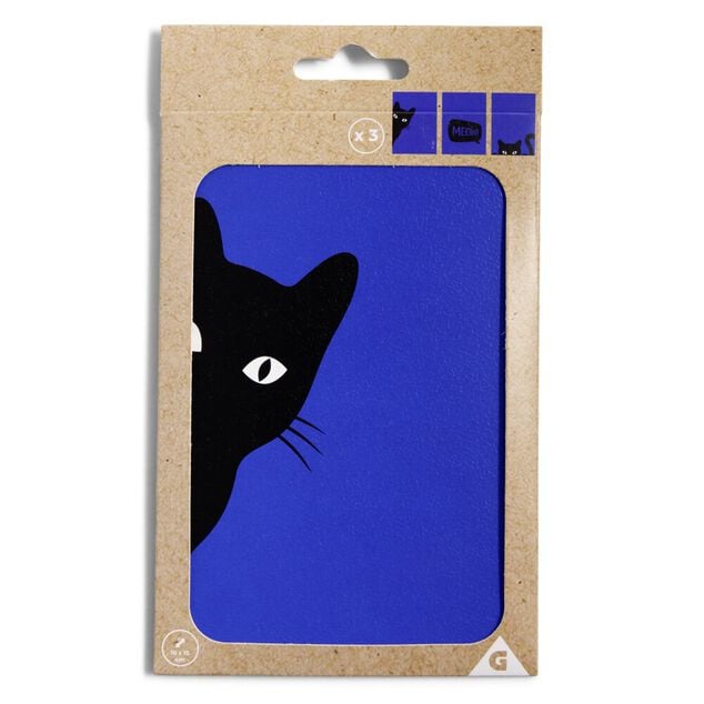 Lot de 3 affiches papier bleu et noir 10x15cm