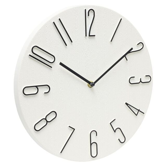 Horloge murale ronde design chiffres en relief &Oslash;30cm (2 mod&egrave;les)