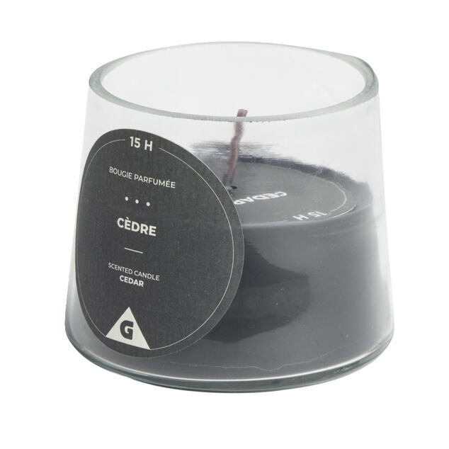 Bougie dans verre senteur cèdre Ø9xH7.5cm