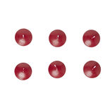 Lot de 6 bougies flottantes cire rouge Ø4,5cm