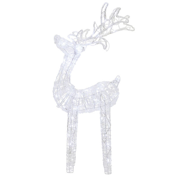 Renne de No&euml;l lumineux 80 LED blanc froid H100cm