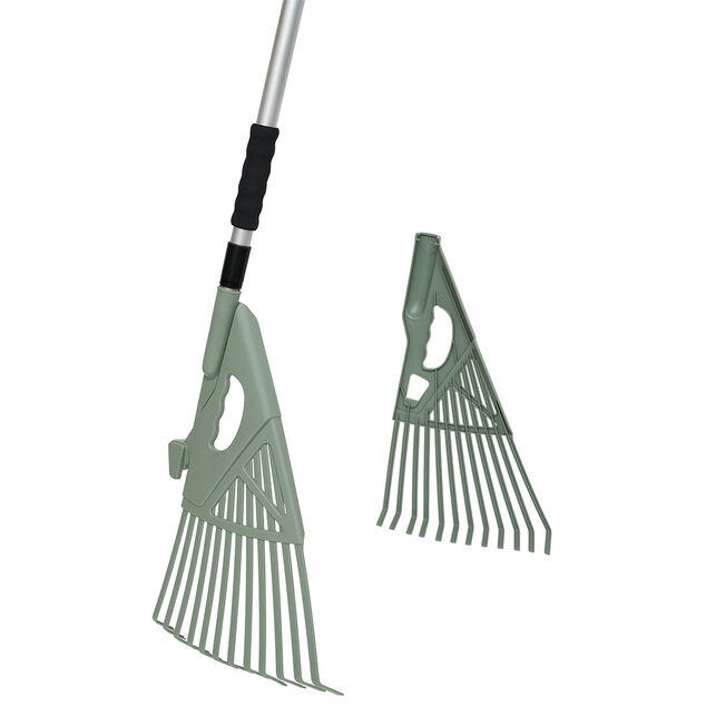 R&acirc;teau t&eacute;lescopique 2en1 ramasse-feuille L157 cm