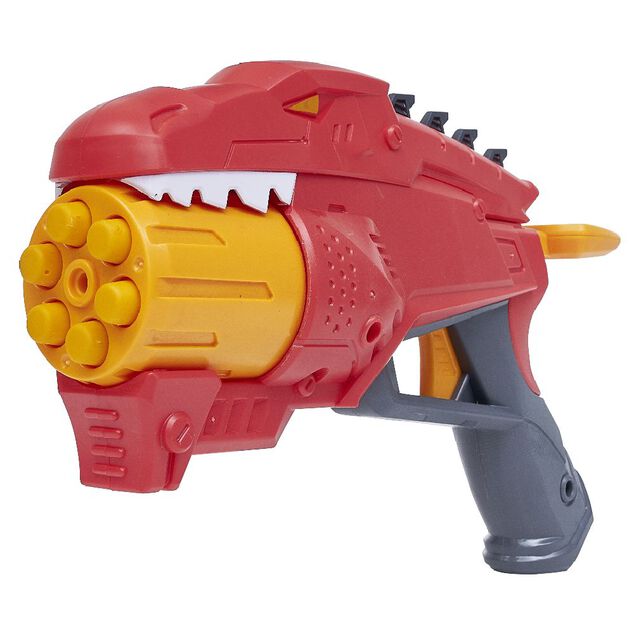 Pistolet dinosaure rouge et 8 fl&eacute;chettes