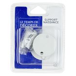 Support naissance pour tringle x2 blanc m&eacute;tal