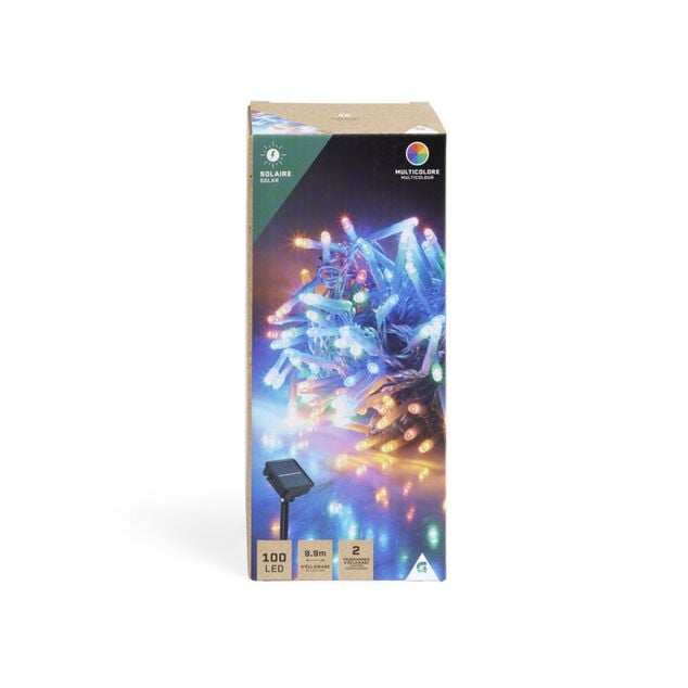 Guirlande lumineuse solaire 100LED multicolores 9,9m