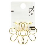 Boucles d'oreilles forme fleur marguerite ajour&eacute;e zinc dor&eacute;