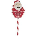 Panneau de No&euml;l rouge et blanc H70 cm