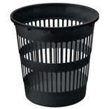 Corbeille &agrave; papier ajour&eacute;e noire 12L