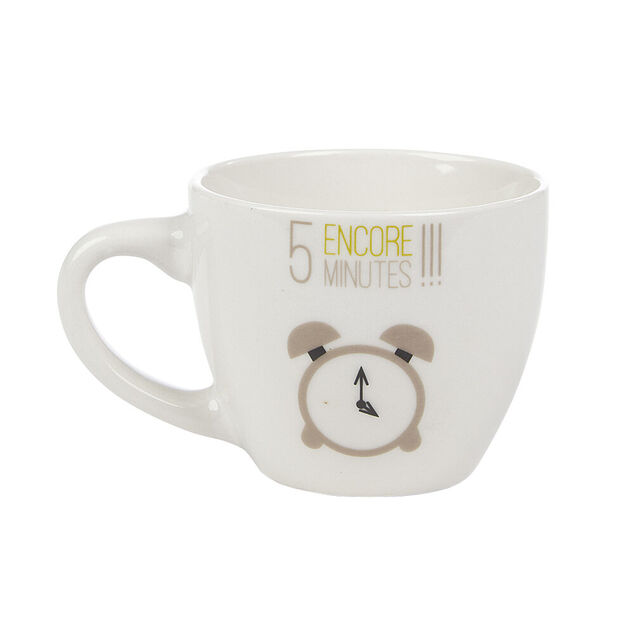 Tasse &agrave; expresso porcelaine blanc &agrave; motif r&eacute;veil 9 cl