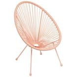 Fauteuil de jardin enfant Urban filaire corail 56x49xH67cm