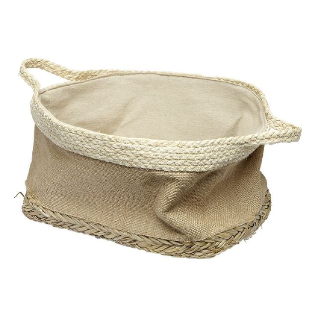 Pani&egrave;re rectangulaire en jonc naturel L34x24 cm
