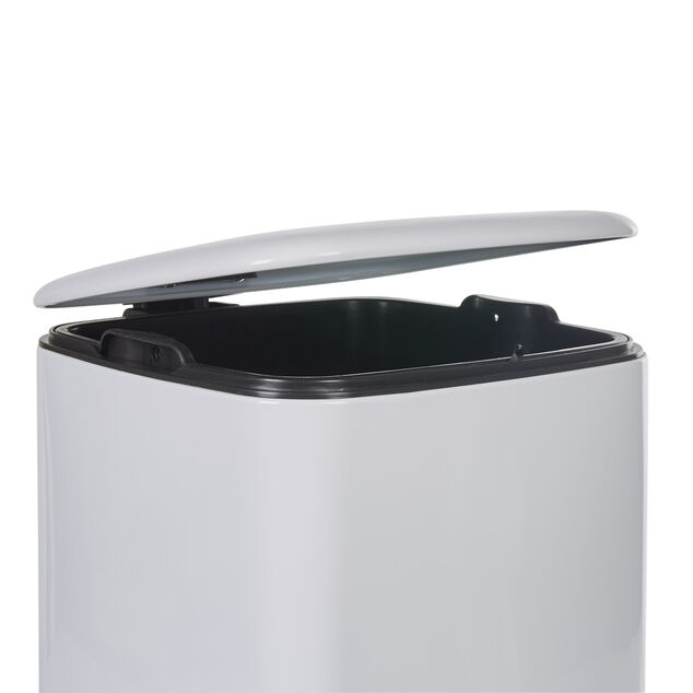 Poubelle p&eacute;dale blanche 30L