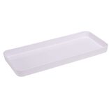 Plateau rectangulaire blanc plastique 26x11xH2cm
